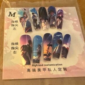 Medium Anime‎ Press on Nails Custom Designs False Nail Set